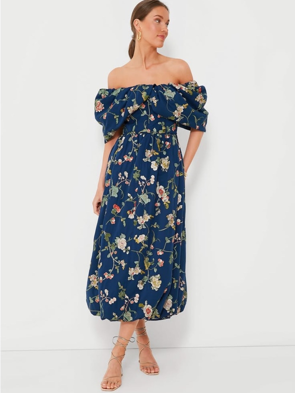 Sea New York Julian Floral-Embroidered Off-the-Shoulder Dress - Picture 1 of 5